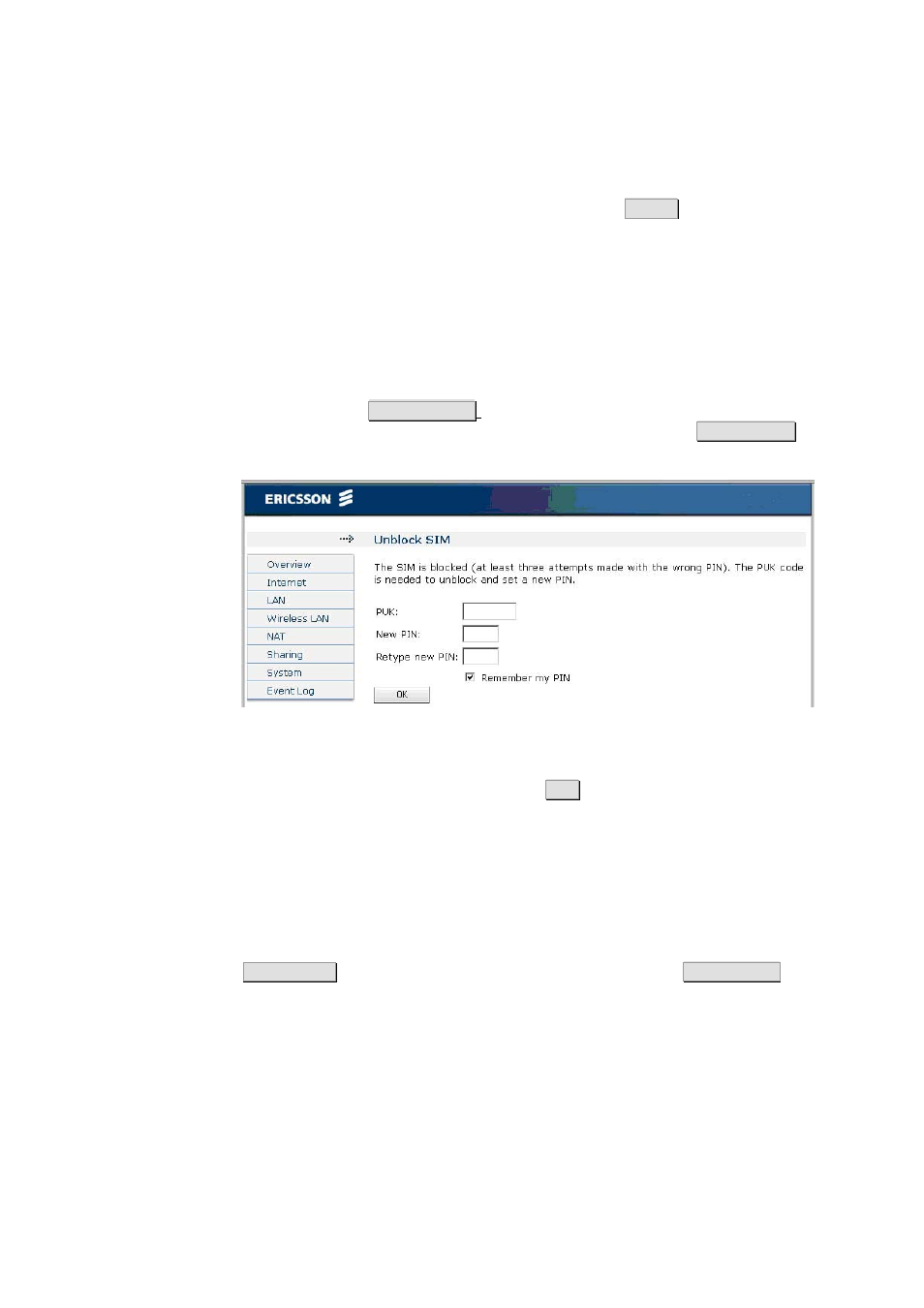 4 unblock sim card, 5 change pin | Ericsson W21 User Manual | Page 31 / 84