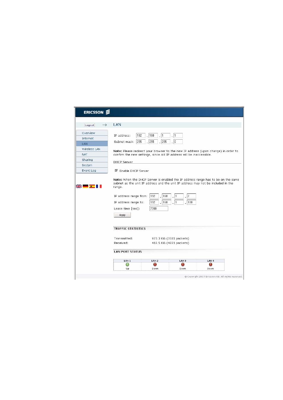 5 lan, 1 lan ip address | Ericsson W21 User Manual | Page 33 / 84