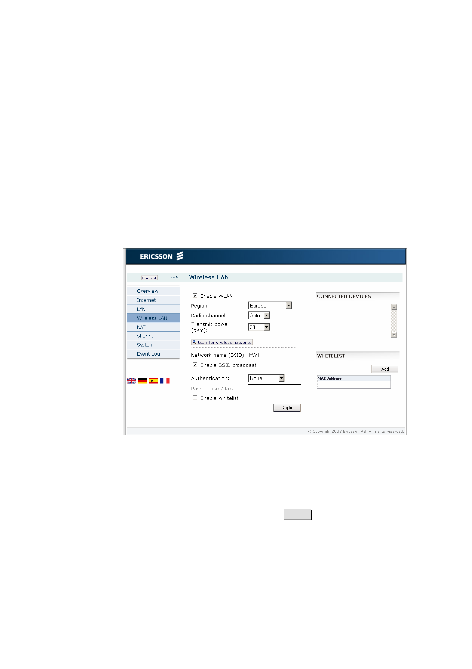 6 wireless lan, 1 enable wlan | Ericsson W21 User Manual | Page 37 / 84