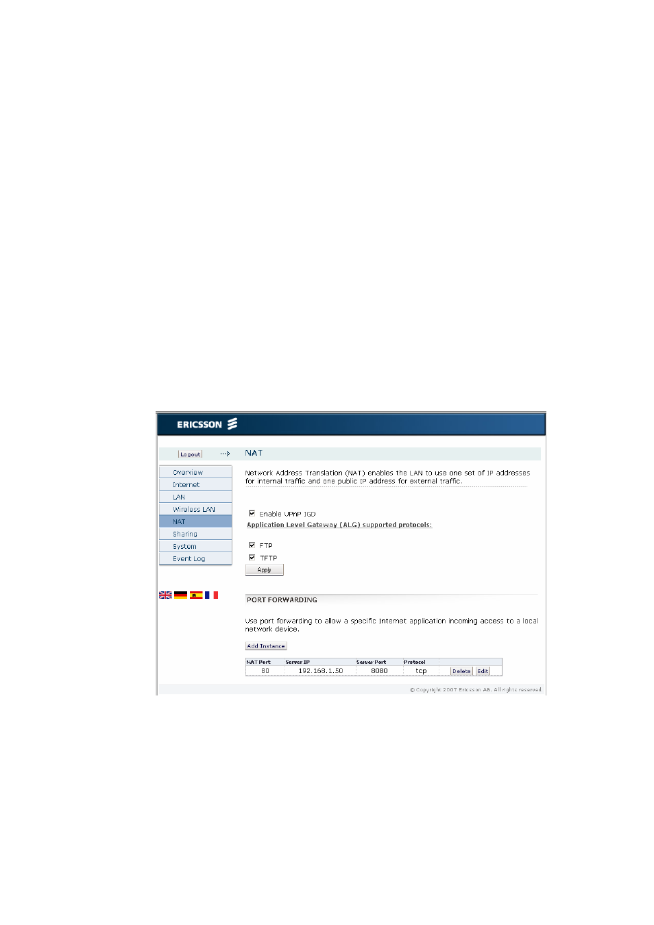 7 nat, 1 upnp igd | Ericsson W21 User Manual | Page 44 / 84