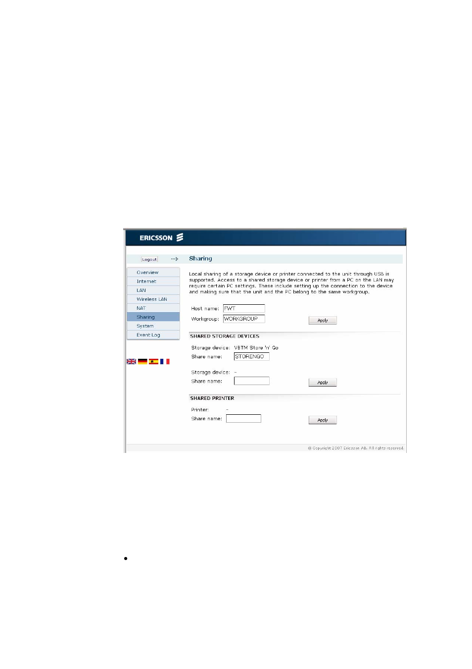 8 file and printer sharing, 1 how it works | Ericsson W21 User Manual | Page 49 / 84