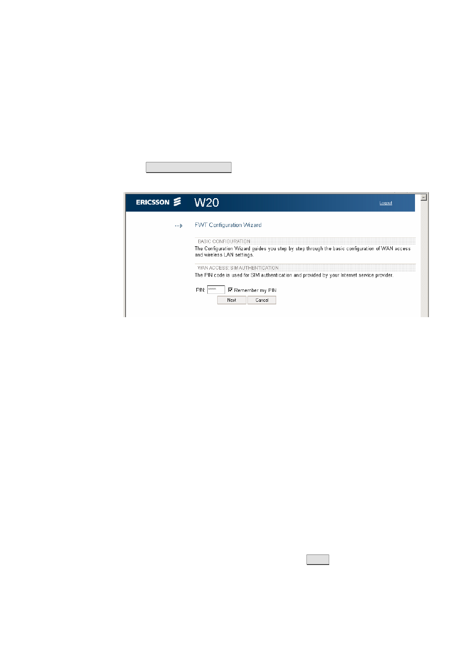 3 configuration wizard, 1 internet access, 3 – “configuration | Wizard | Ericsson WCDMA/HSDPA User Manual | Page 15 / 68