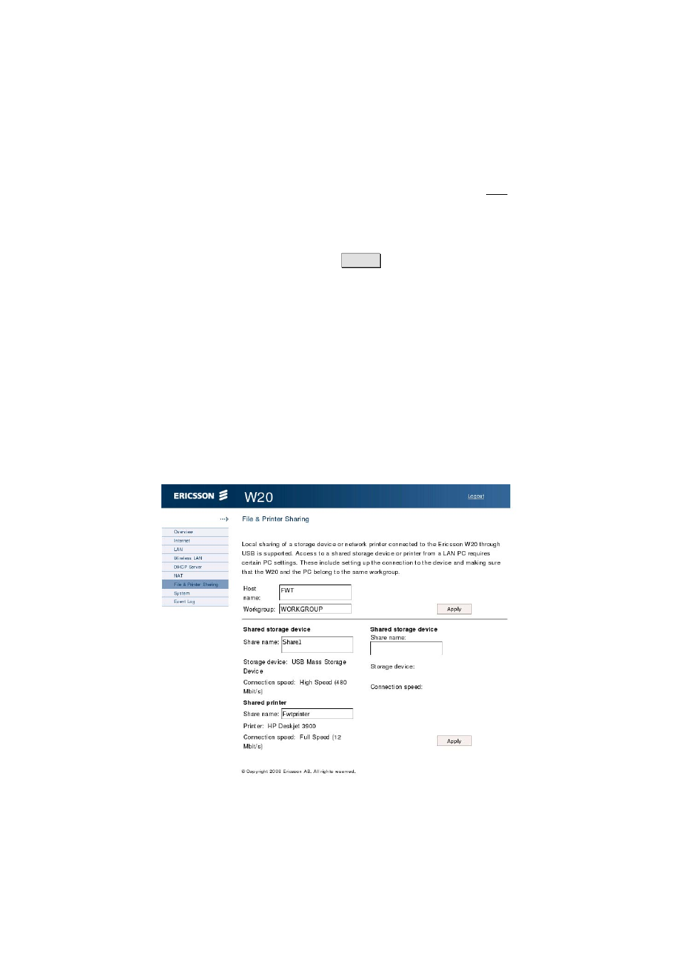 9 file and printer sharing | Ericsson WCDMA/HSDPA User Manual | Page 40 / 68