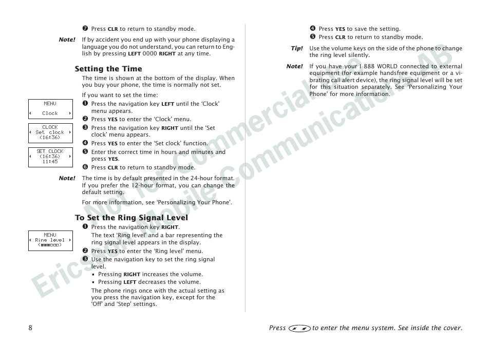 Ericsson I 888 WORLD User Manual | Page 12 / 70