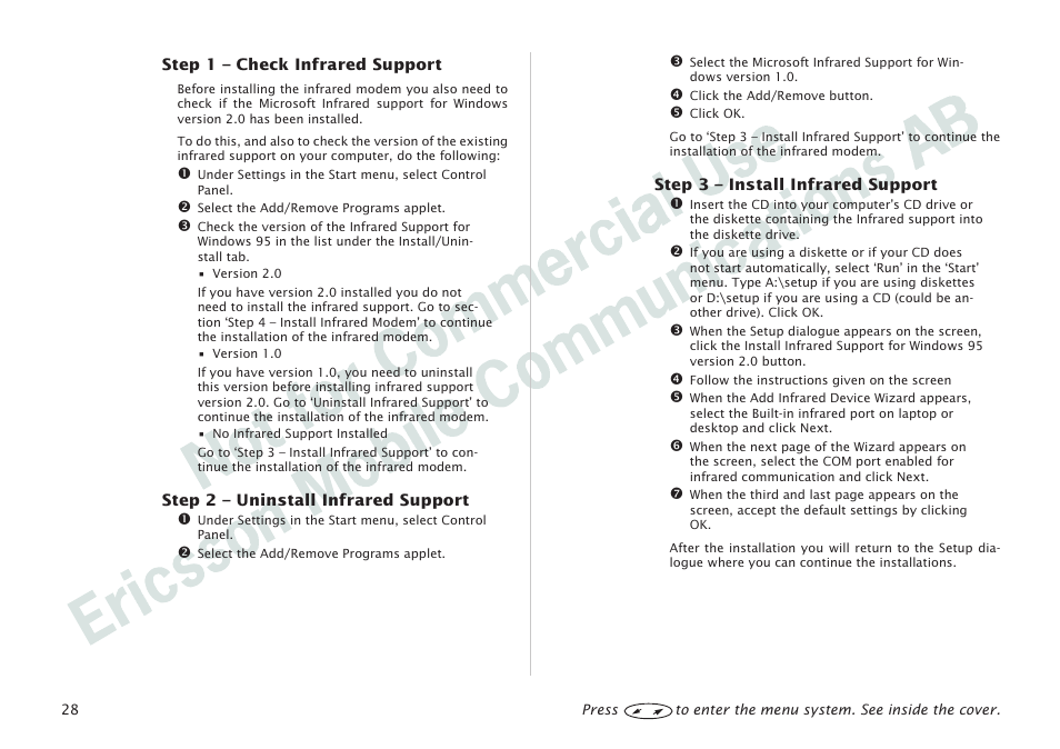 Ericsson I 888 WORLD User Manual | Page 32 / 70