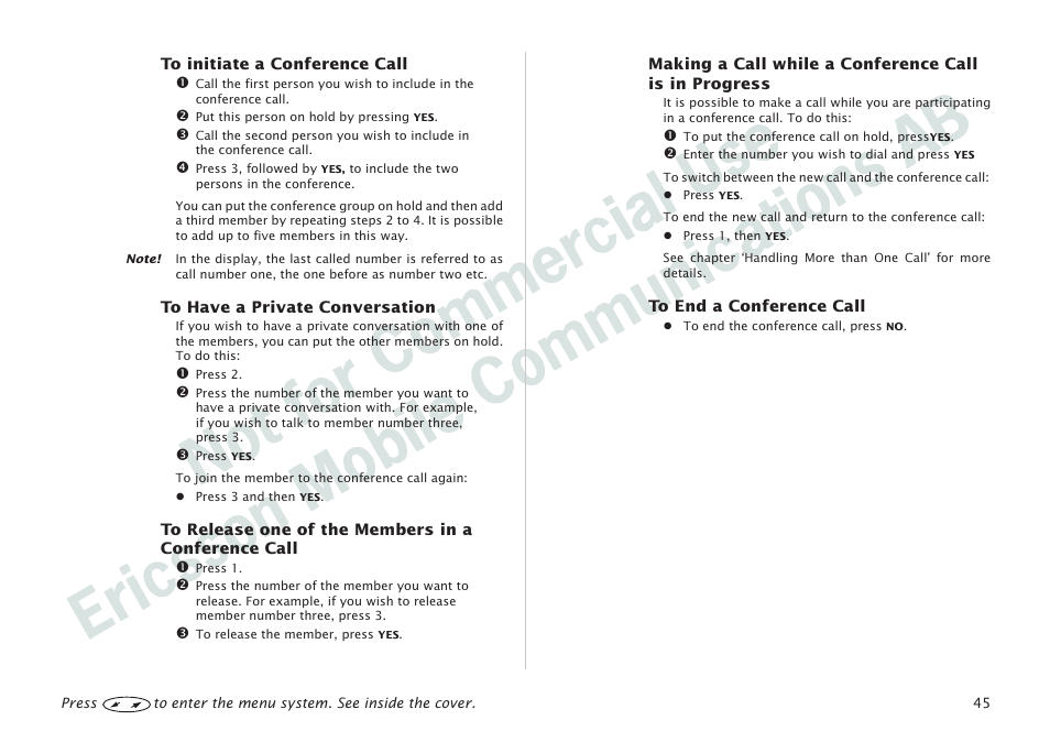 Ericsson I 888 WORLD User Manual | Page 49 / 70