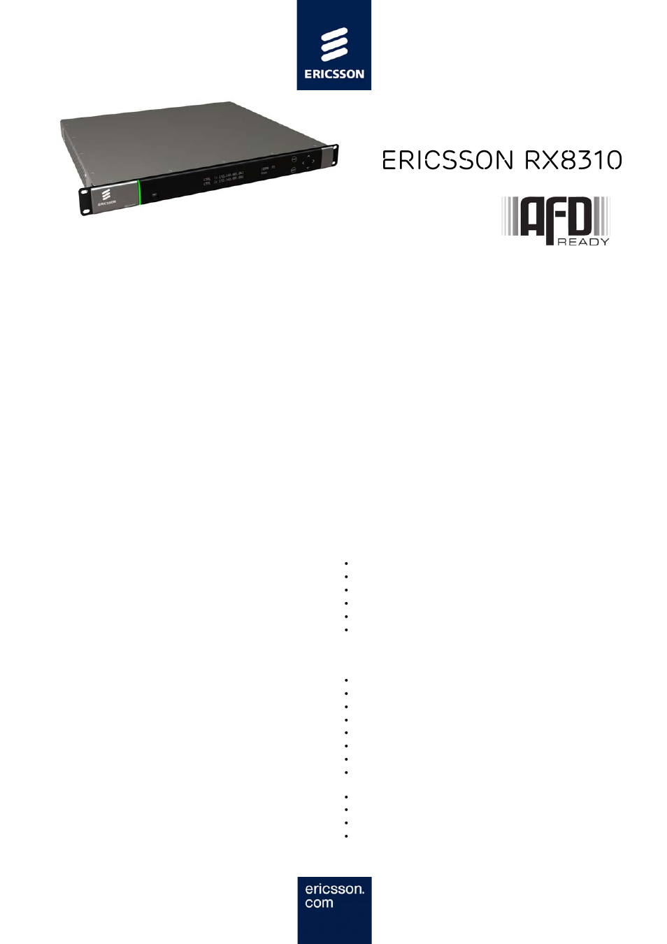 Ericsson RX8310 User Manual | 3 pages