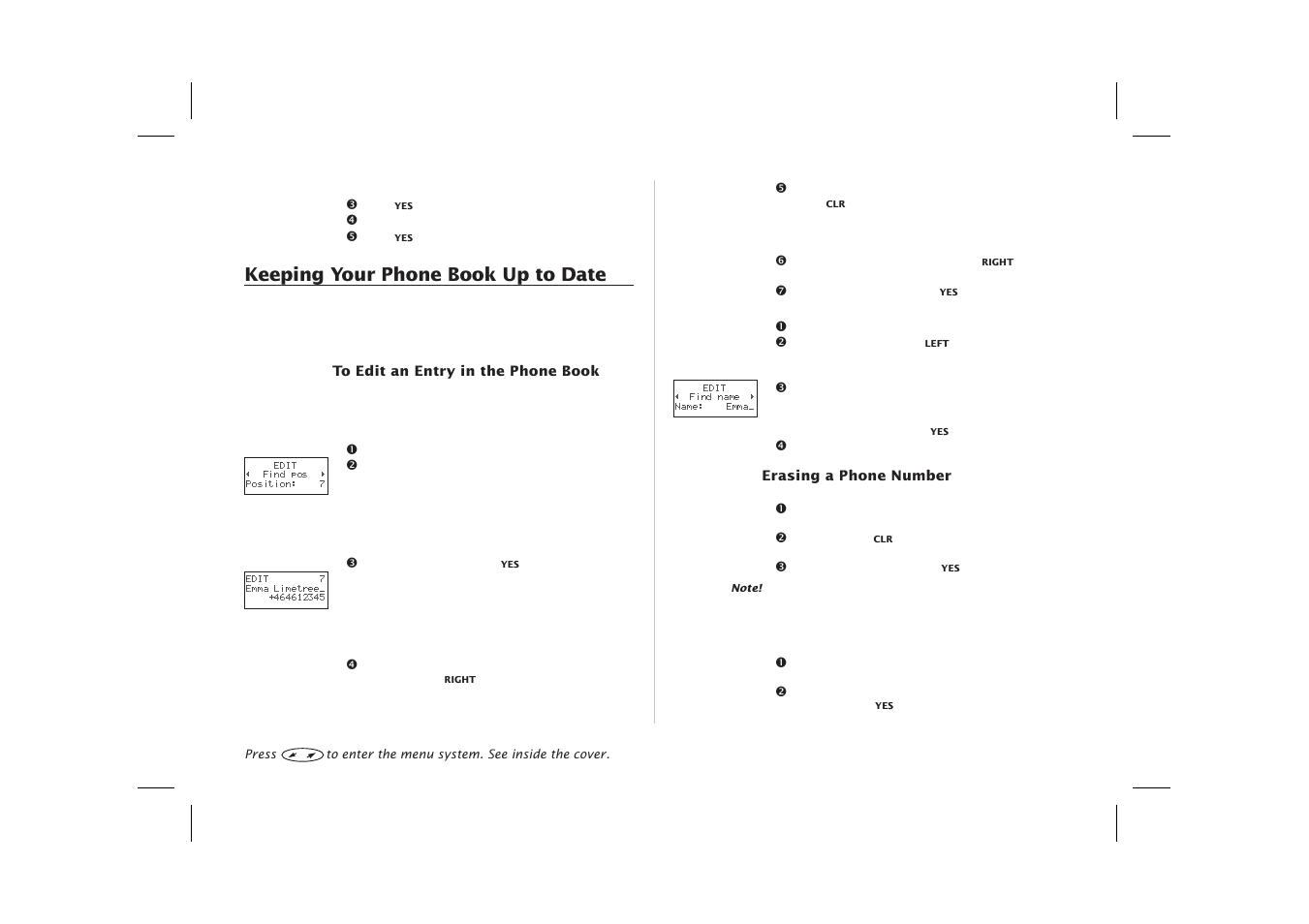Erasing a phone number 19, Edit 19, Keeping your phone book up to date | Ericsson SH888 User Manual | Page 23 / 71