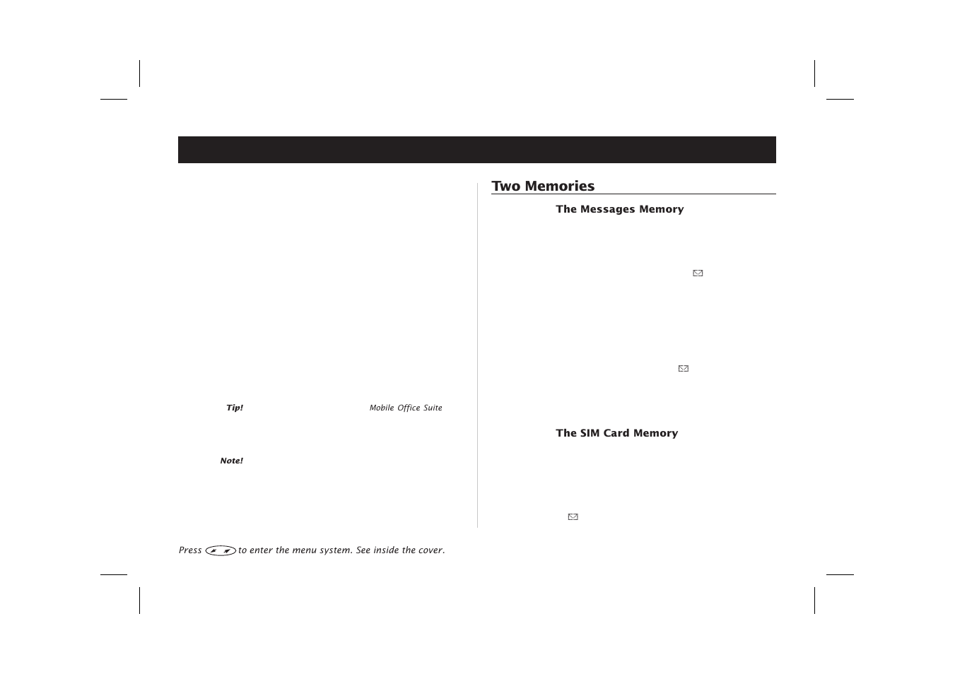 Sending and receiving text messages, Text messages 21, Messages memory 21 | Sim card memory 21 | Ericsson SH888 User Manual | Page 25 / 71
