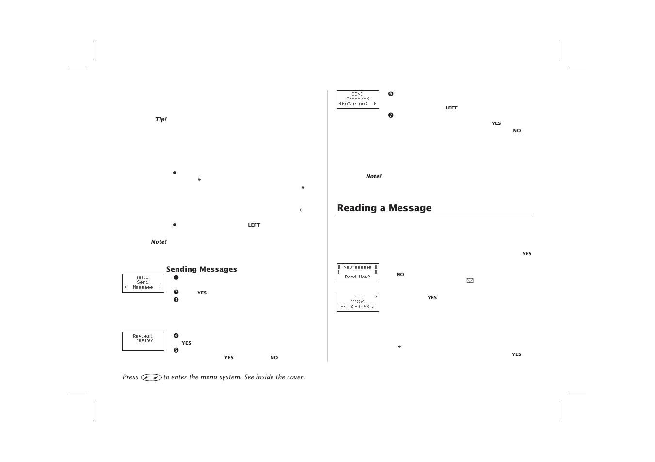 Reading a message 23, Sending messages 23, Reading a message | Ericsson SH888 User Manual | Page 27 / 71