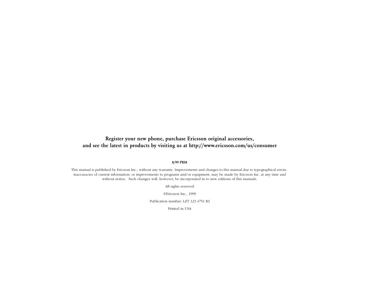 Not for commercial use – ericsson inc | Ericsson T18d User Manual | Page 2 / 79