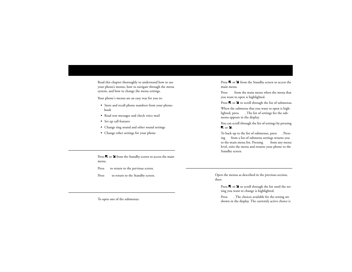 Using menus, Opening menus, Opening submenus | Changing settings, Not for commercial use – ericsson inc | Ericsson T18d User Manual | Page 33 / 79