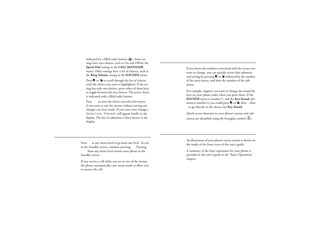 Exiting the menu, Quick menu access, Menu overview | Not for commercial use – ericsson inc | Ericsson T18d User Manual | Page 34 / 79