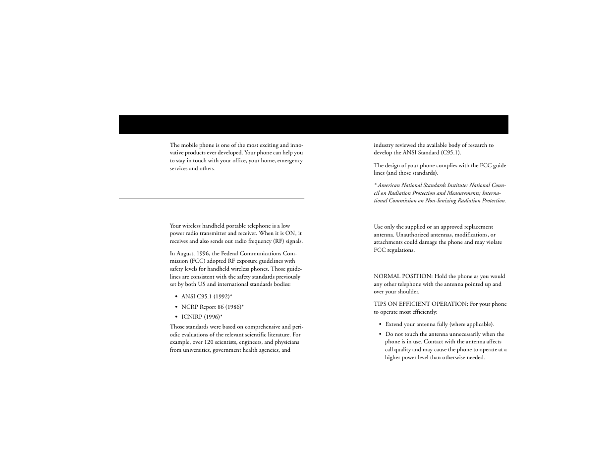 Guidelines for safe and efficient use, Safety, Not for commercial use – ericsson inc | Ericsson T18d User Manual | Page 7 / 79