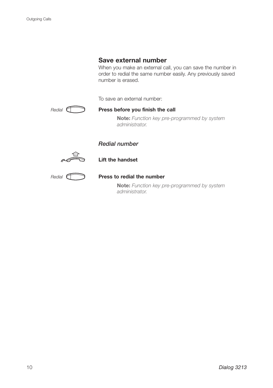 Save external number | Ericsson Dialog 3213 User Manual | Page 10 / 92