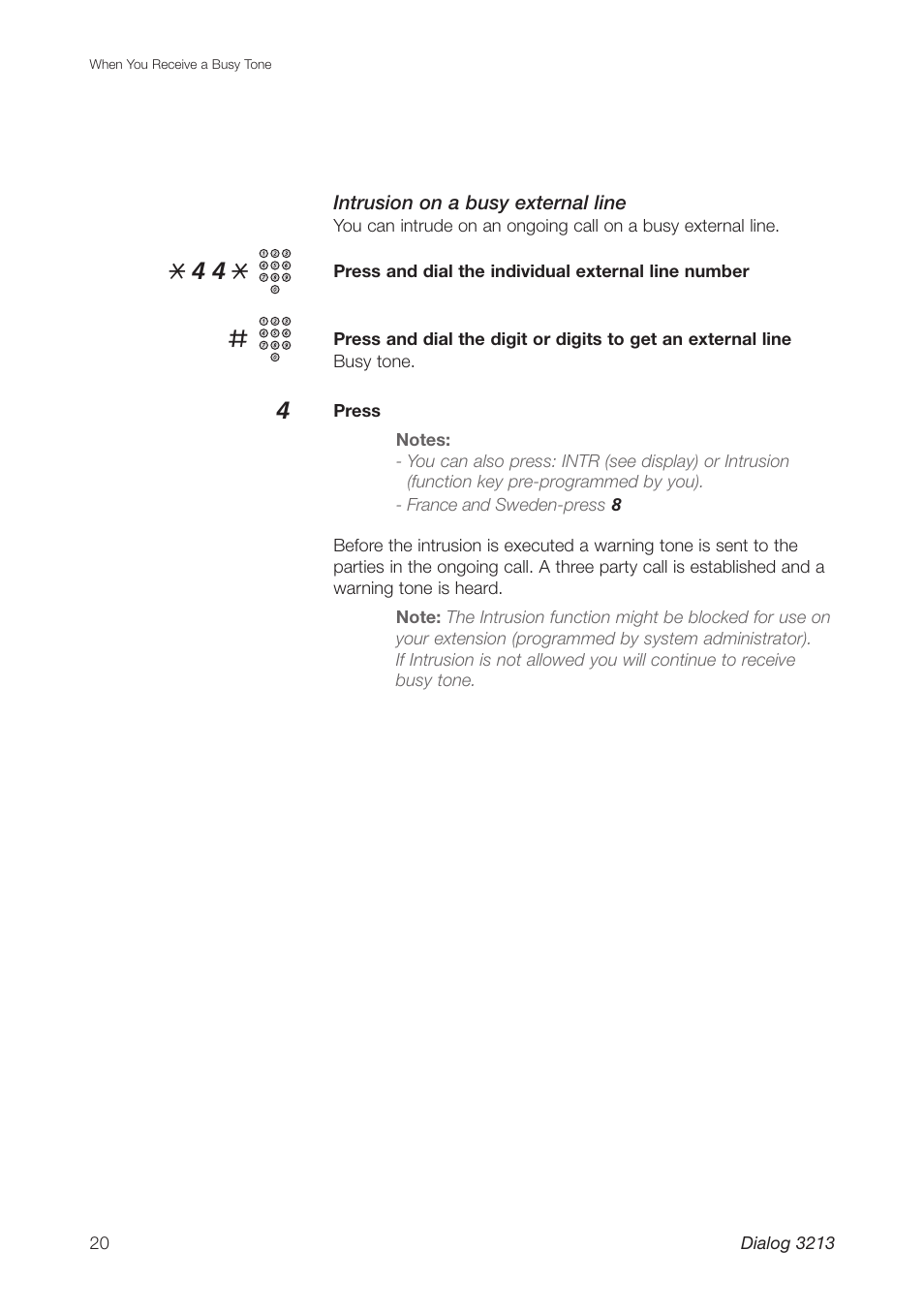 Ericsson Dialog 3213 User Manual | Page 20 / 92