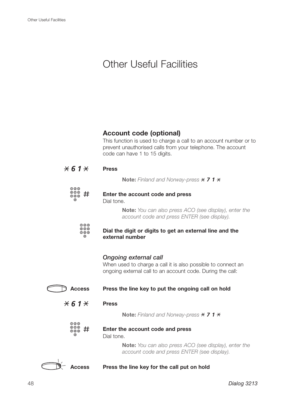 Other useful facilities | Ericsson Dialog 3213 User Manual | Page 48 / 92