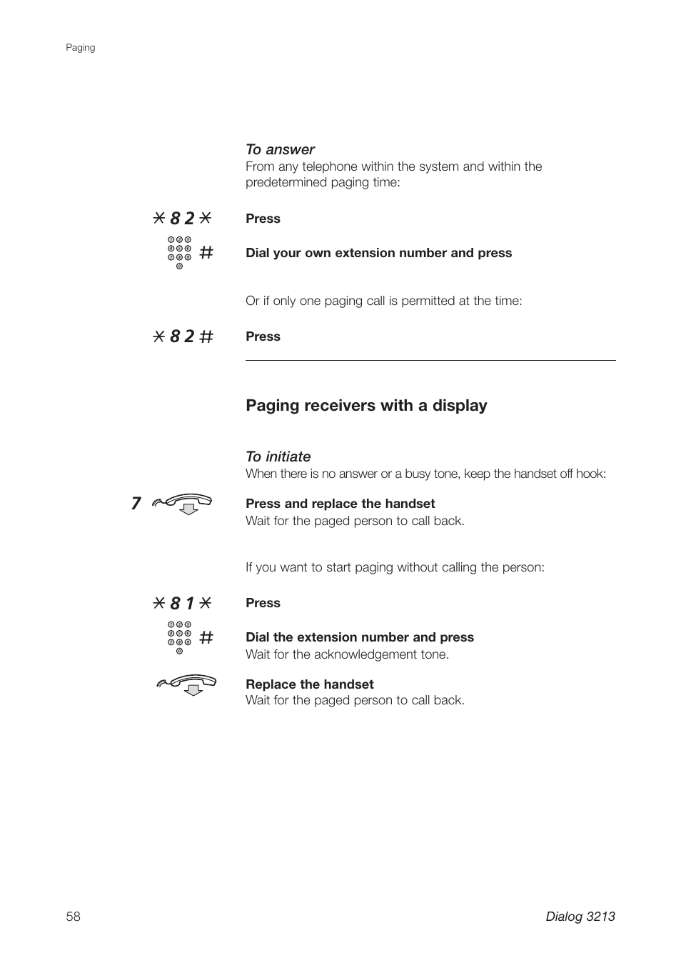 Ericsson Dialog 3213 User Manual | Page 58 / 92