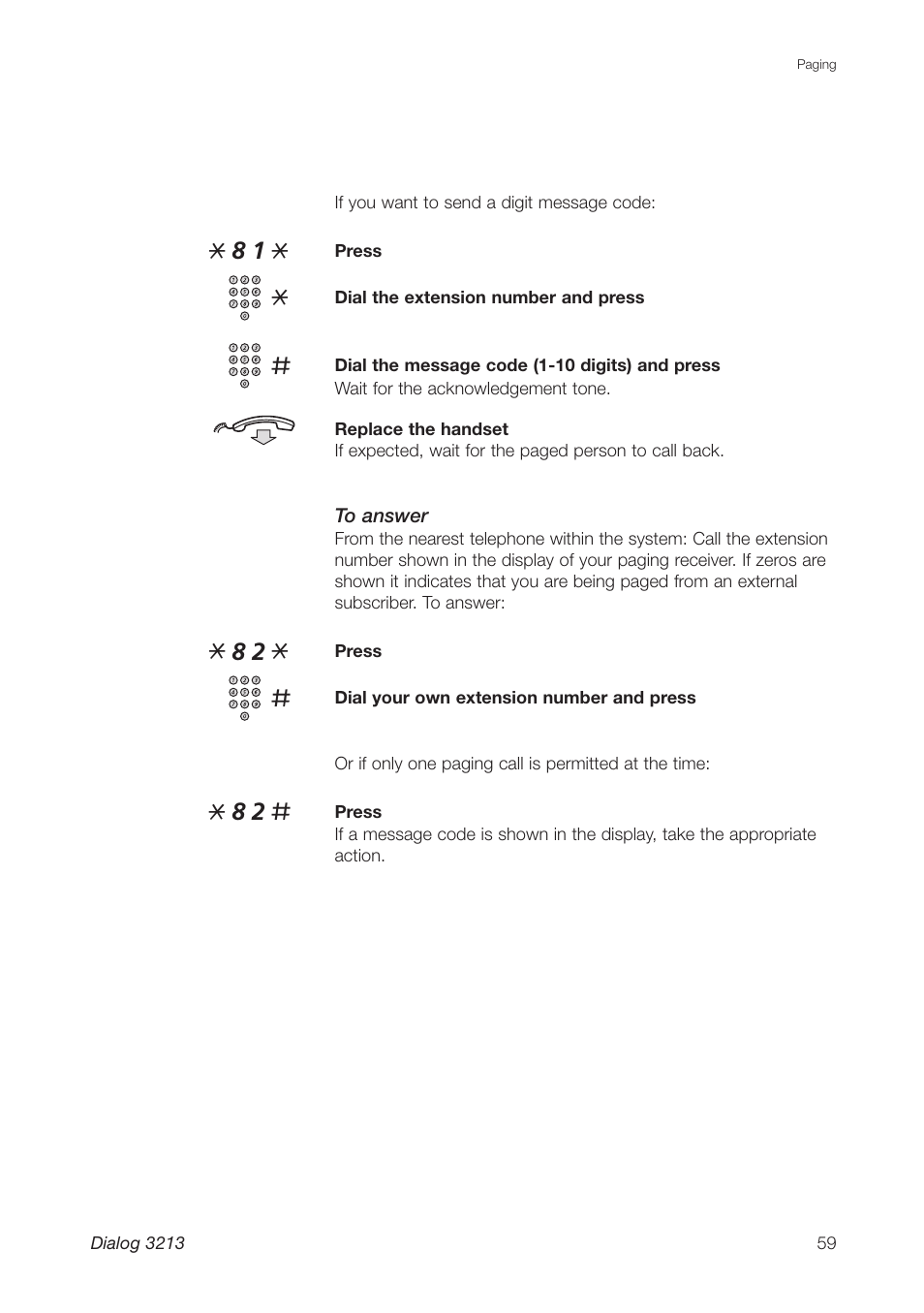 Ericsson Dialog 3213 User Manual | Page 59 / 92