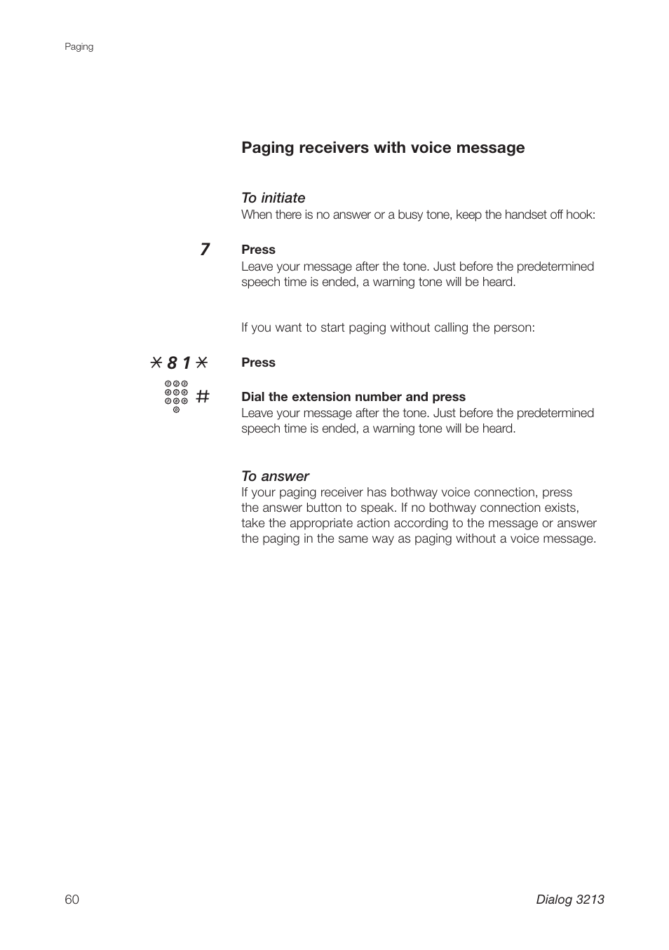 Ericsson Dialog 3213 User Manual | Page 60 / 92