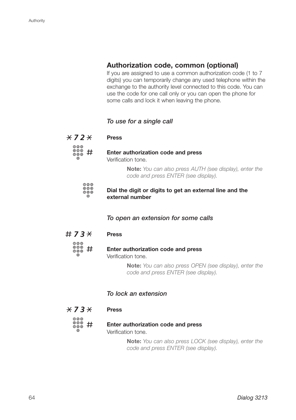 Ericsson Dialog 3213 User Manual | Page 64 / 92
