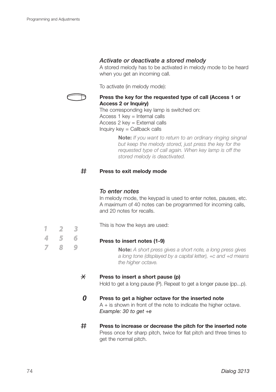 Ericsson Dialog 3213 User Manual | Page 74 / 92