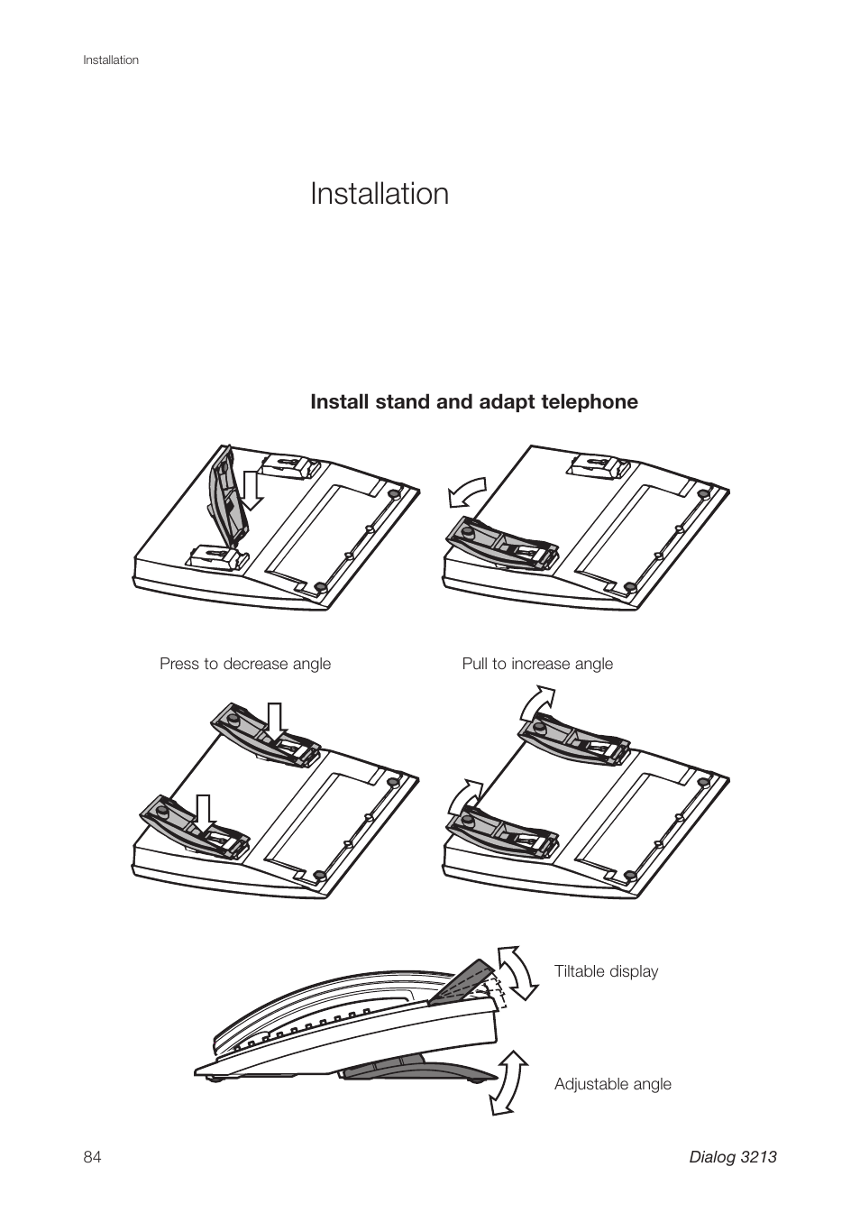 Installation | Ericsson Dialog 3213 User Manual | Page 84 / 92