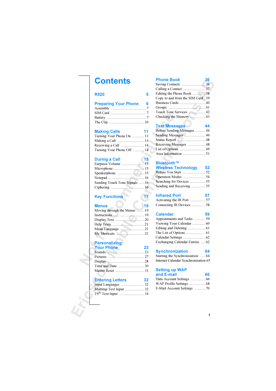 Ericsson R520 User Manual | 152 pages