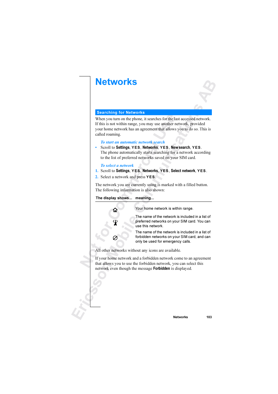 Ericsson R520 User Manual | Page 103 / 152