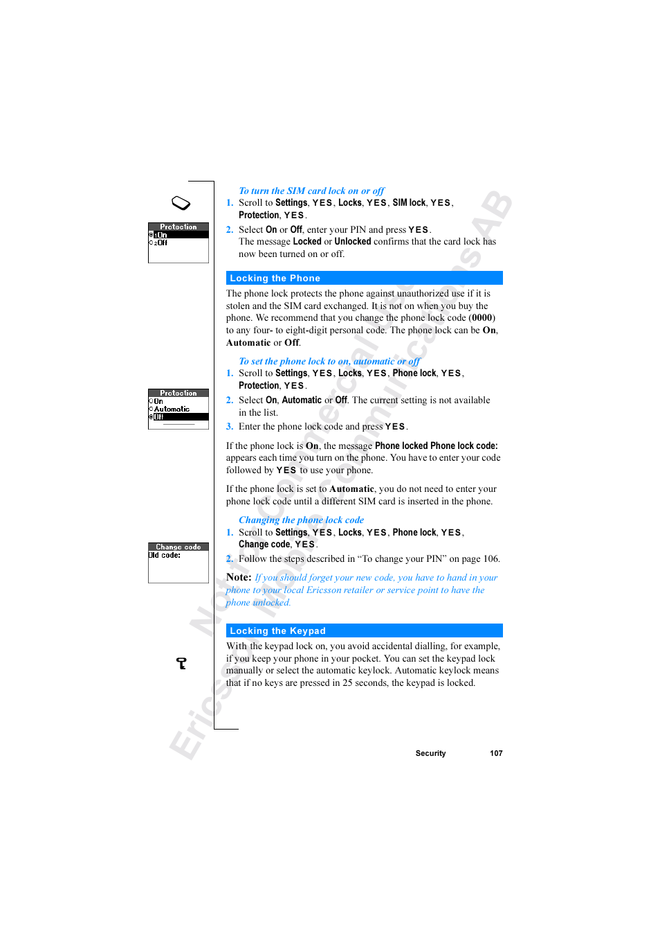 Ericsson R520 User Manual | Page 107 / 152