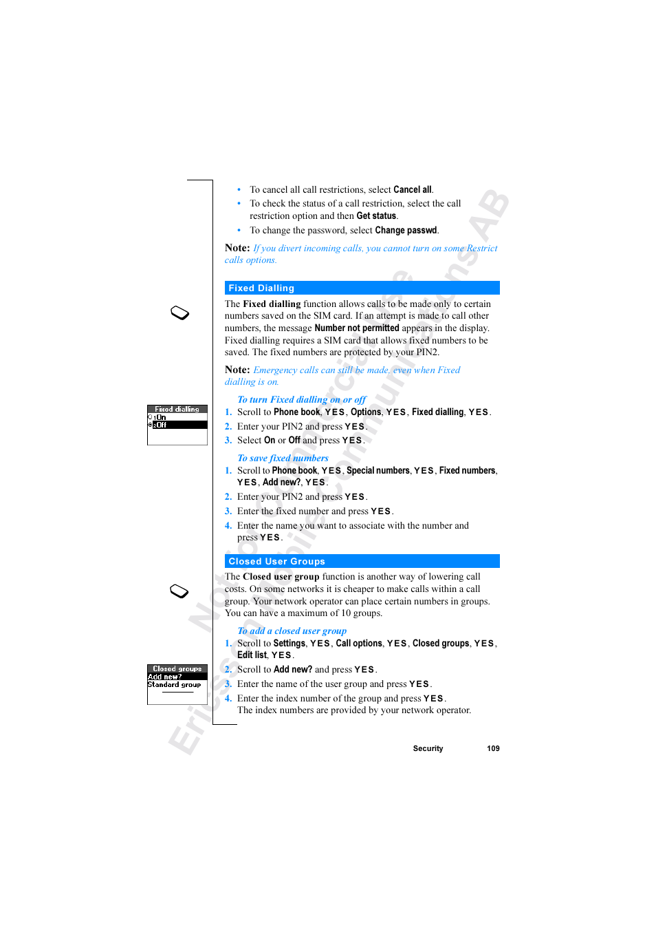 Ericsson R520 User Manual | Page 109 / 152