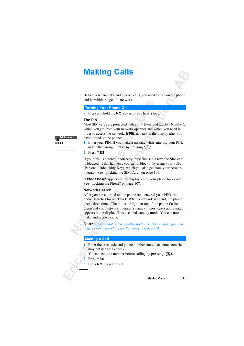 Ericsson R520 User Manual | Page 11 / 152