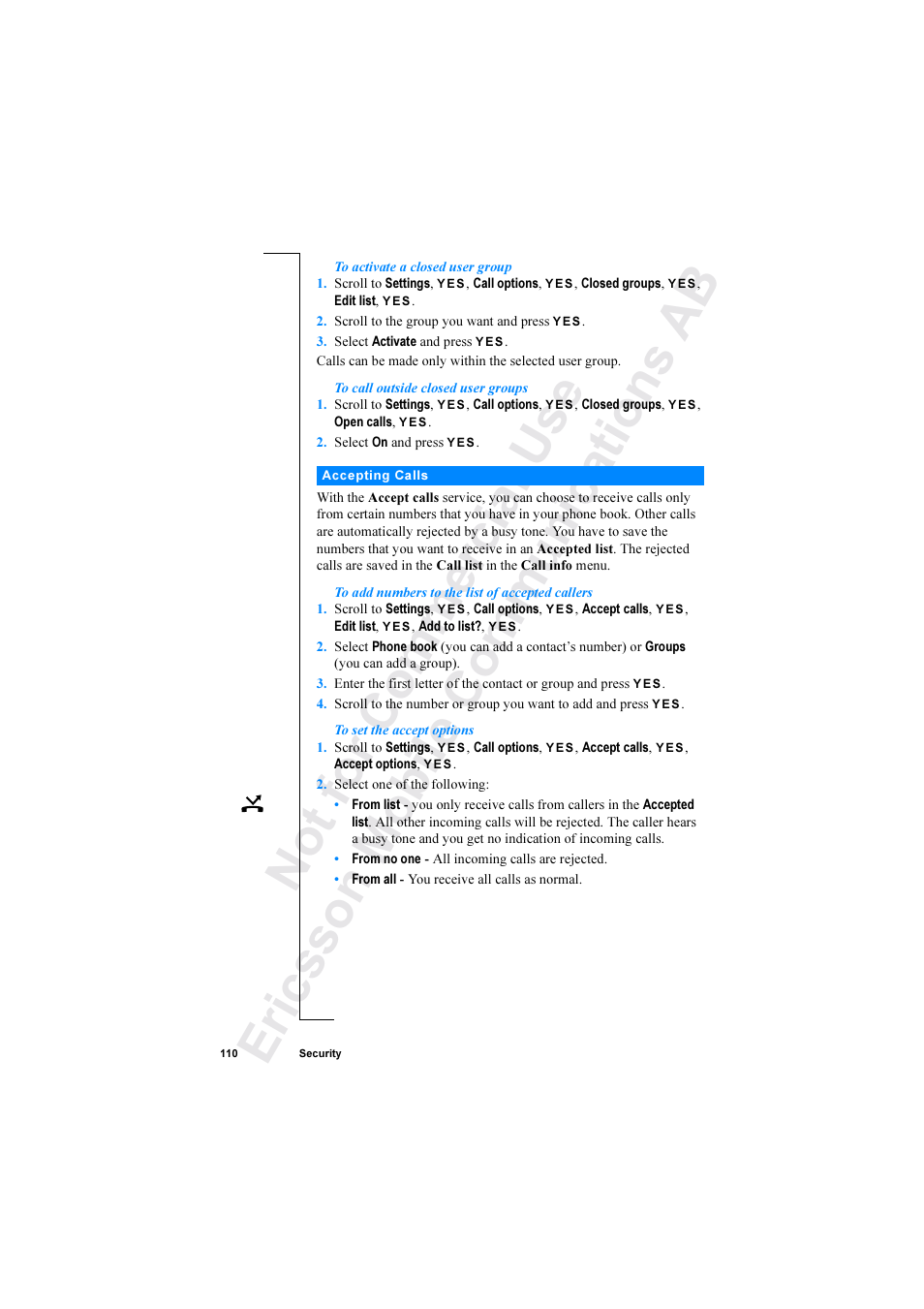 Ericsson R520 User Manual | Page 110 / 152