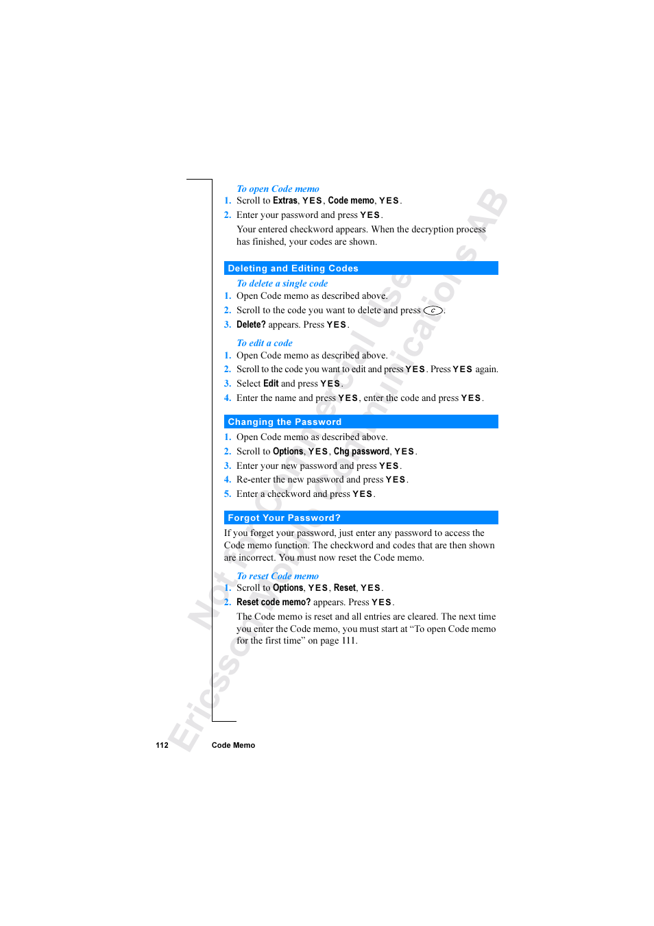 Ericsson R520 User Manual | Page 112 / 152