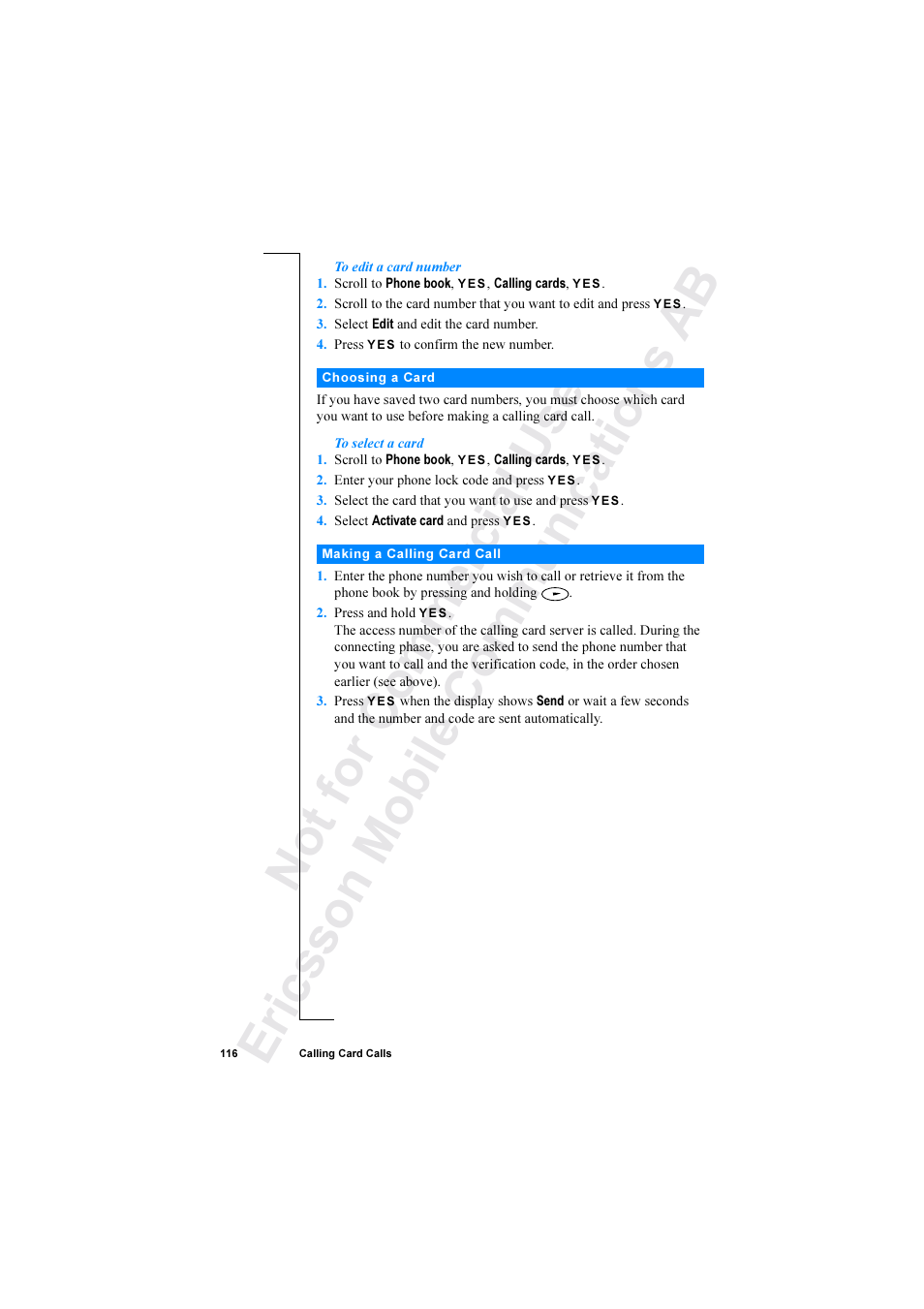 Ericsson R520 User Manual | Page 116 / 152