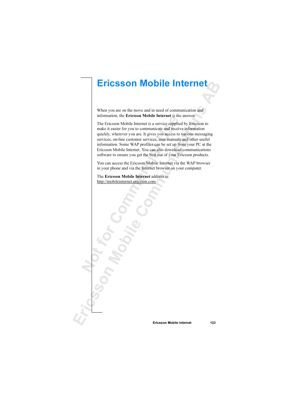 Ericsson R520 User Manual | Page 123 / 152