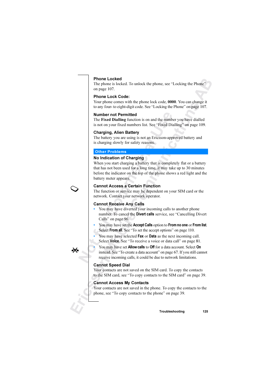 Ericsson R520 User Manual | Page 125 / 152