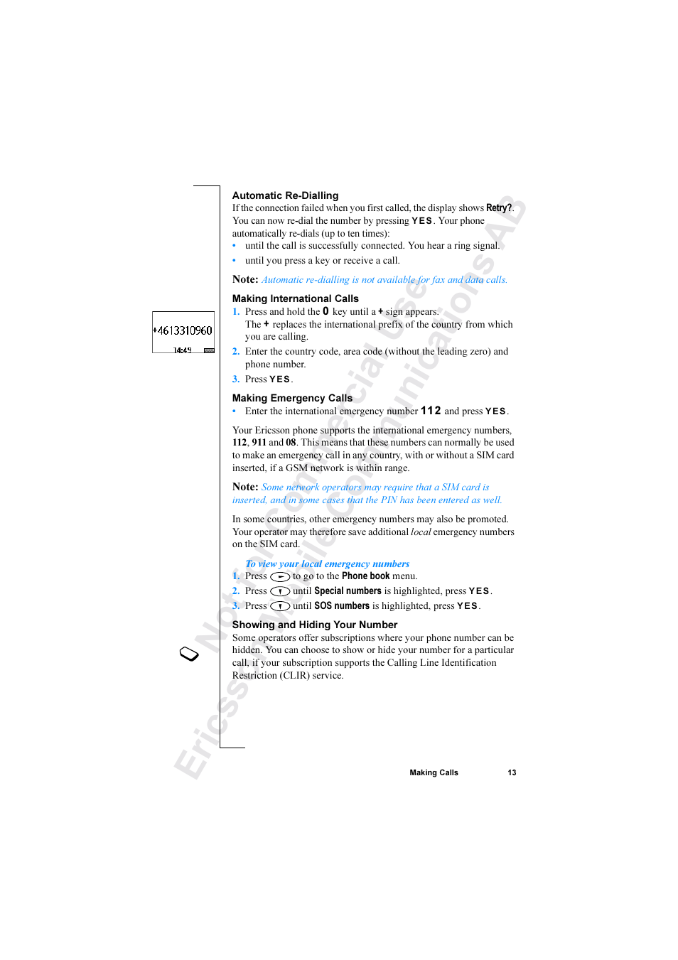 Ericsson R520 User Manual | Page 13 / 152