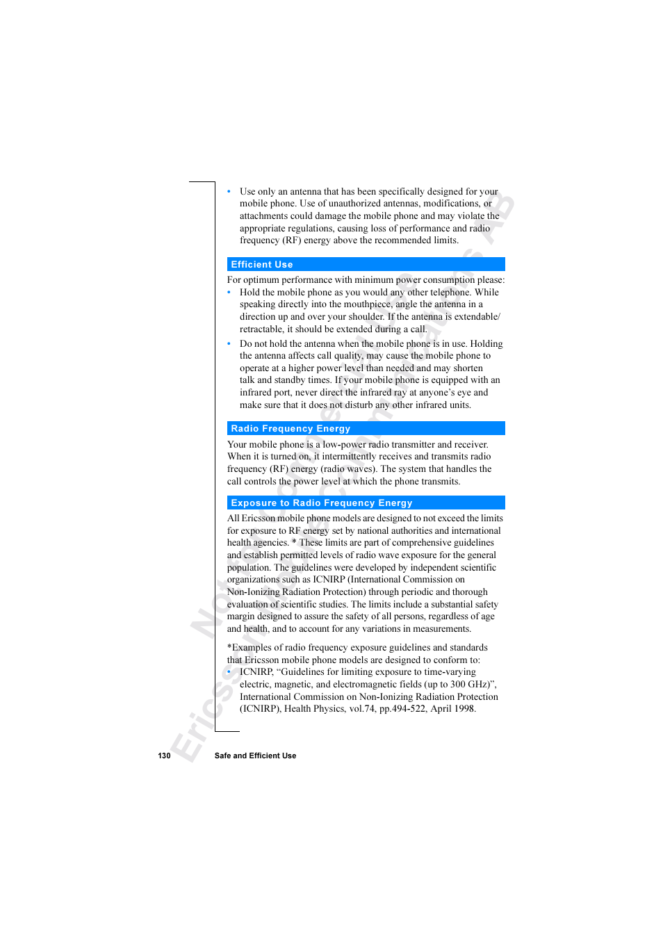 Ericsson R520 User Manual | Page 130 / 152