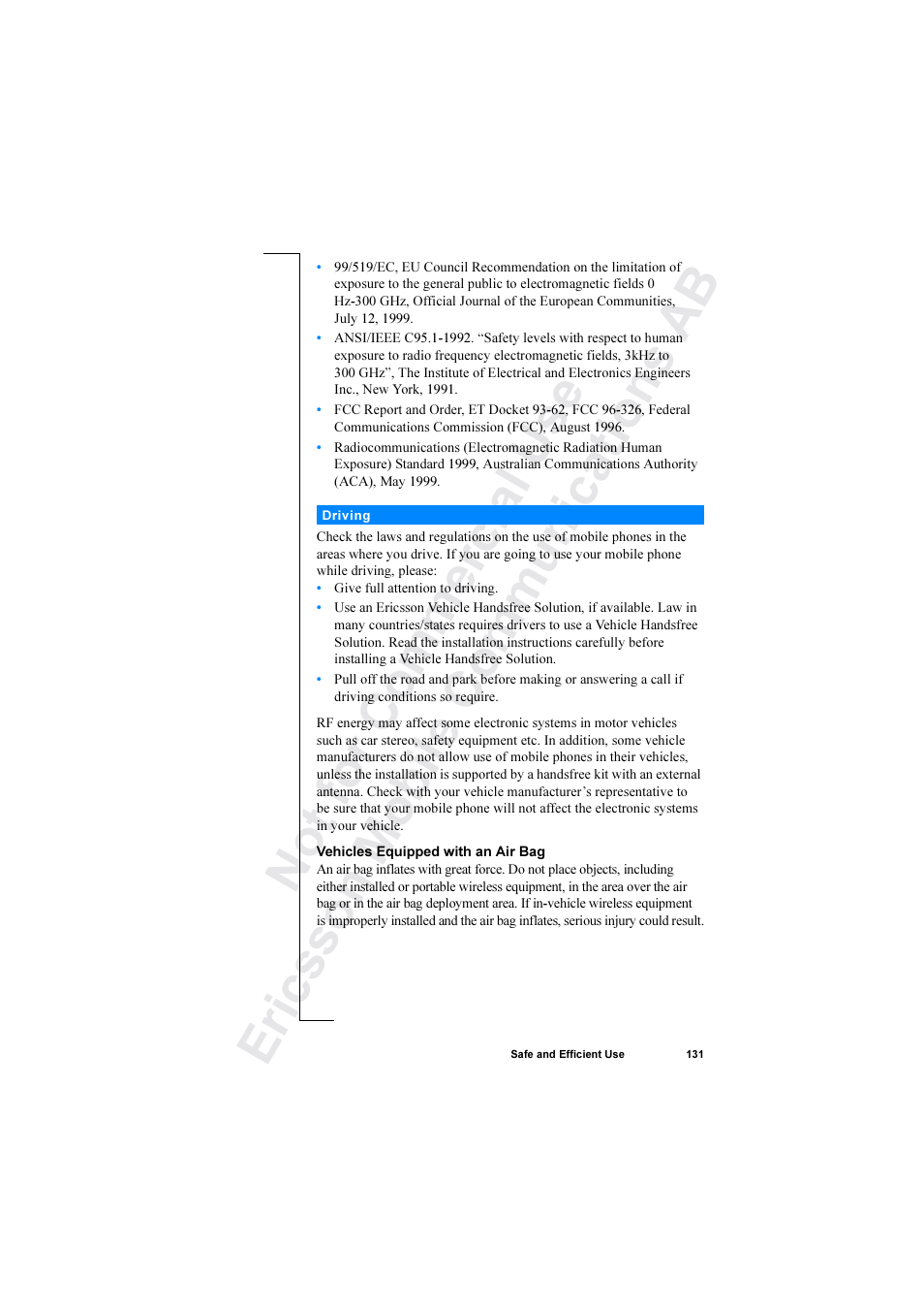 Ericsson R520 User Manual | Page 131 / 152