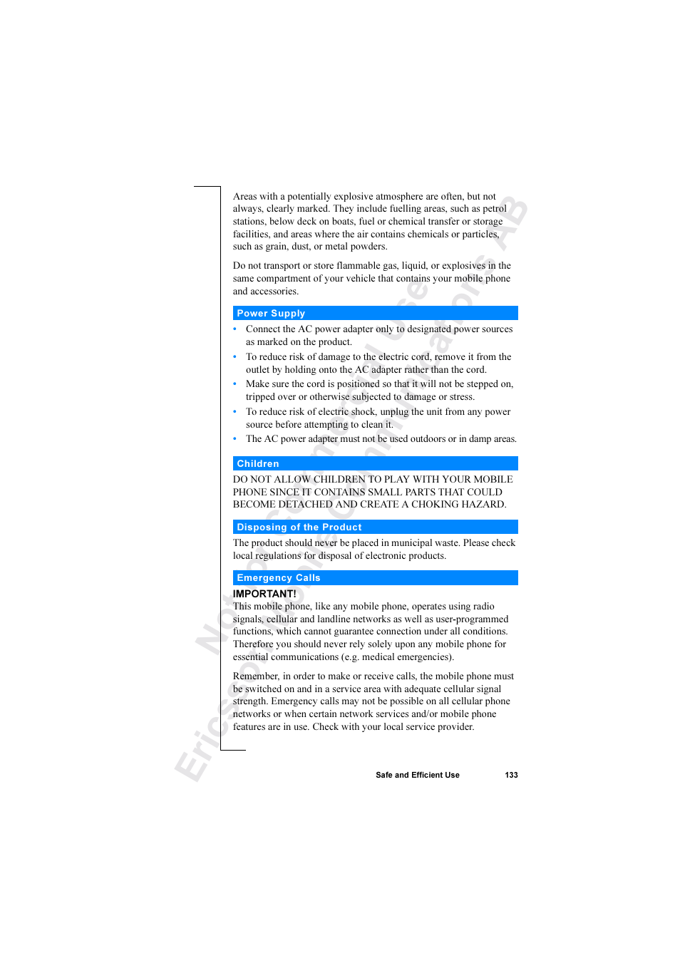 Ericsson R520 User Manual | Page 133 / 152