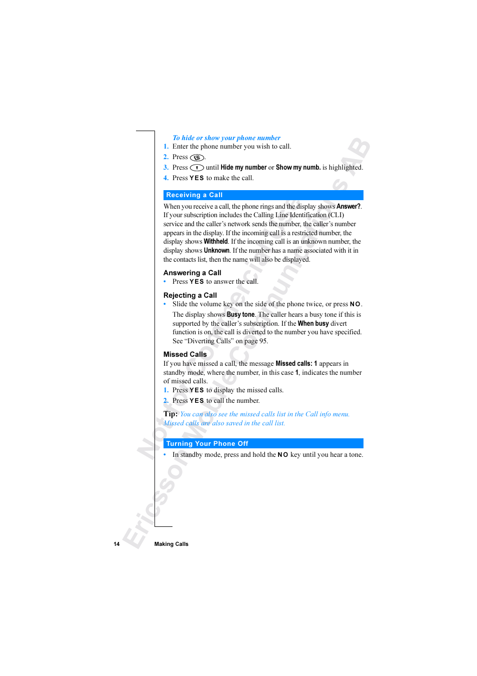 Ericsson R520 User Manual | Page 14 / 152