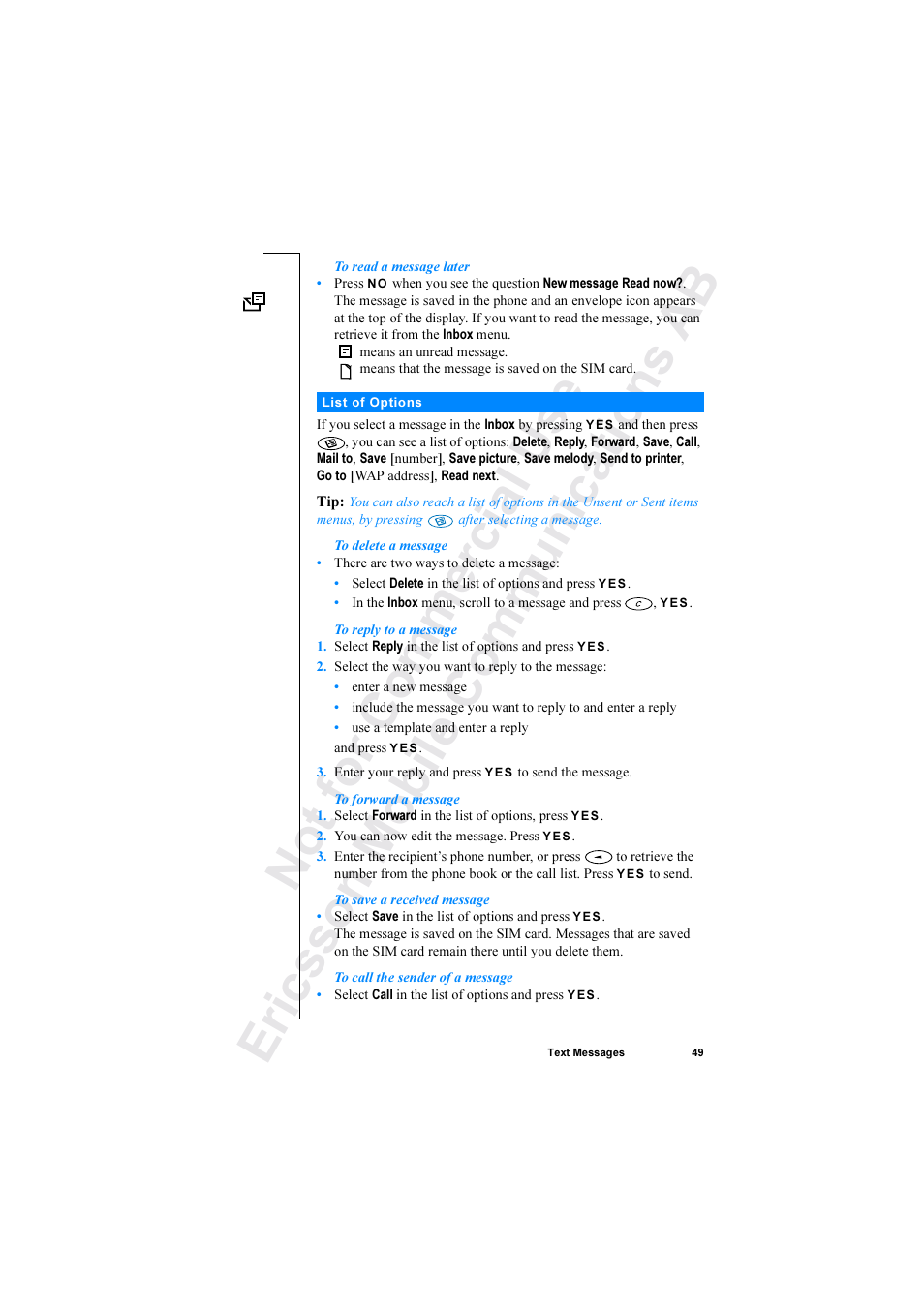 Ericsson R520 User Manual | Page 49 / 152