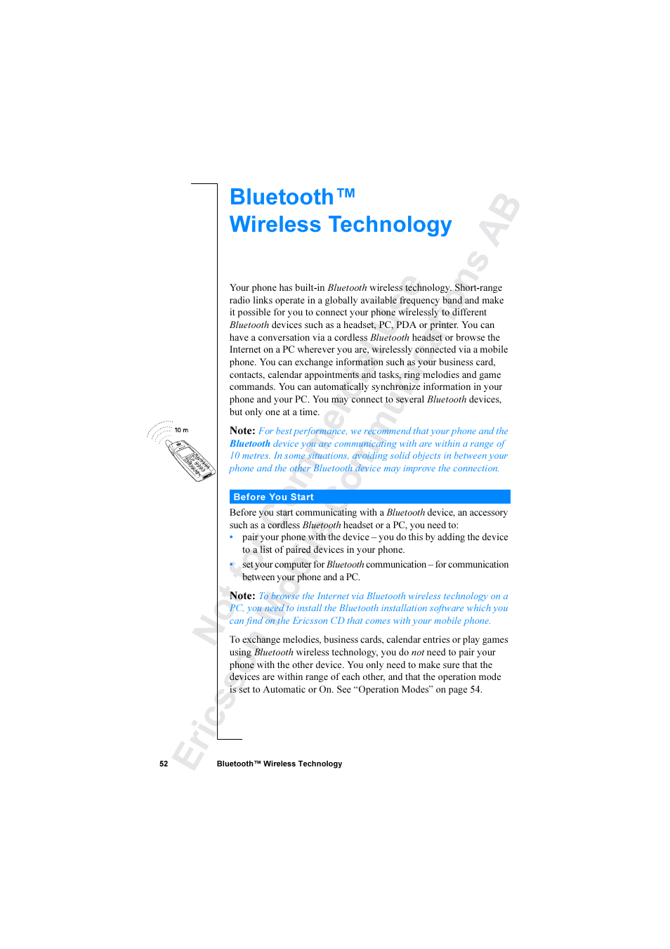 Ericsson R520 User Manual | Page 52 / 152