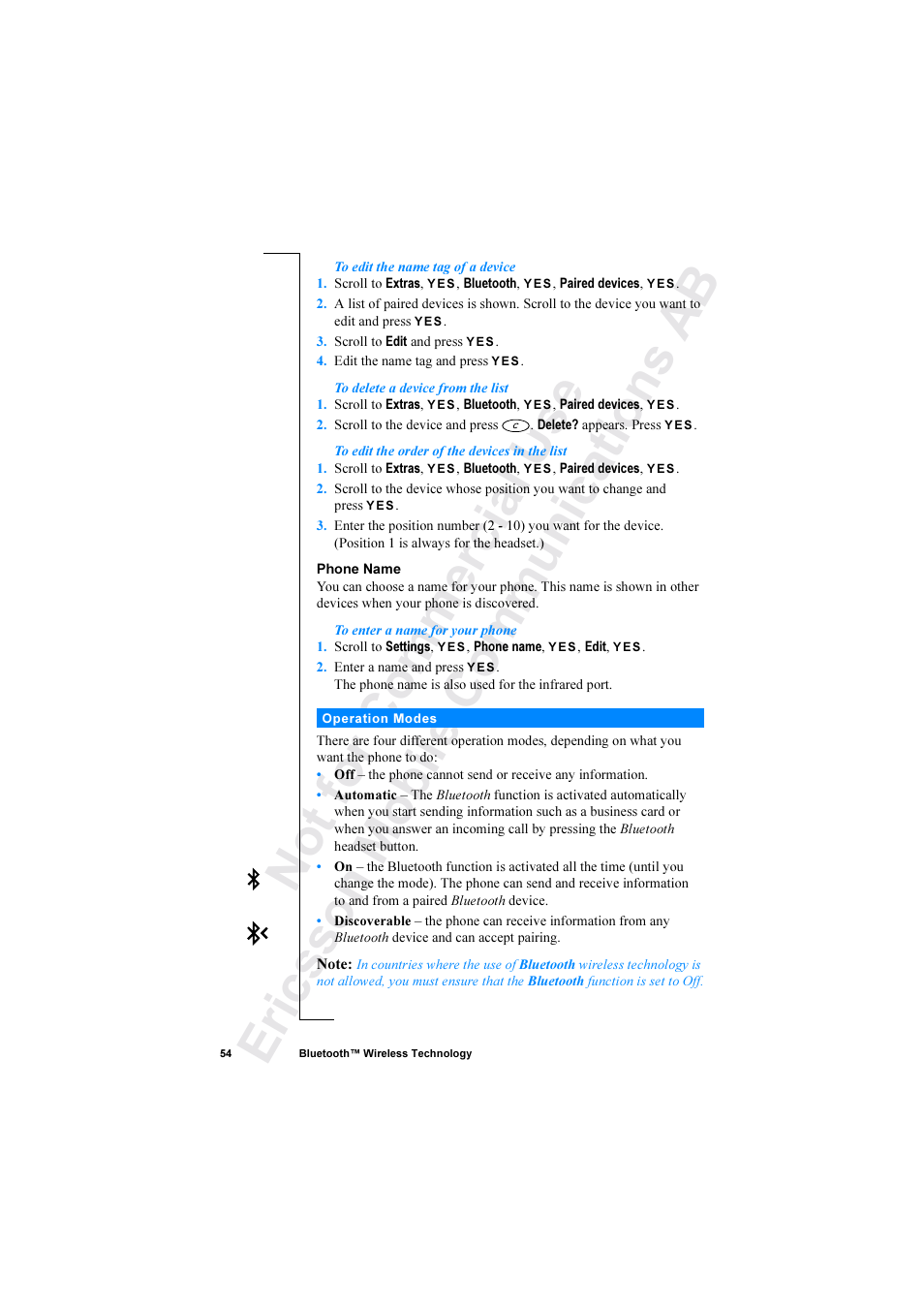 Ericsson R520 User Manual | Page 54 / 152