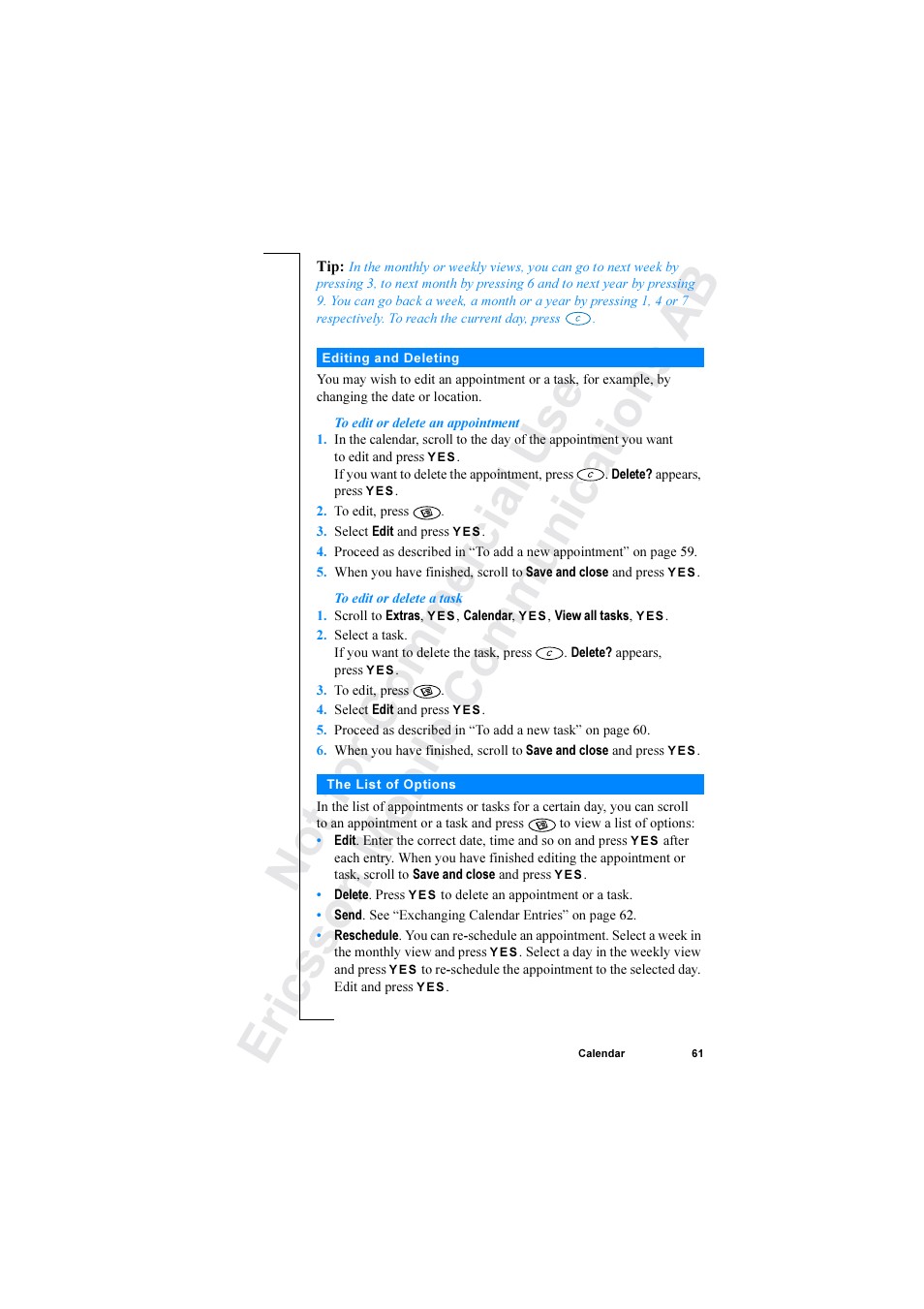 Ericsson R520 User Manual | Page 61 / 152