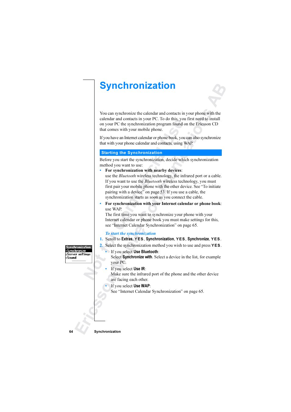 Ericsson R520 User Manual | Page 64 / 152