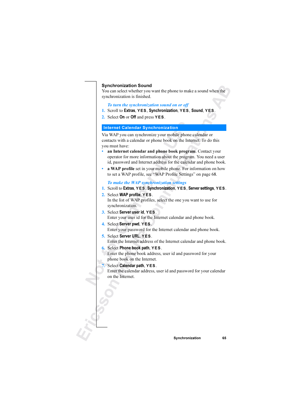 Ericsson R520 User Manual | Page 65 / 152