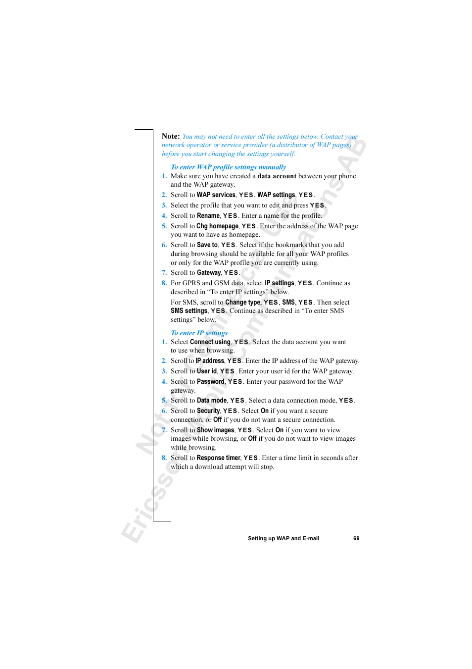 Ericsson R520 User Manual | Page 69 / 152