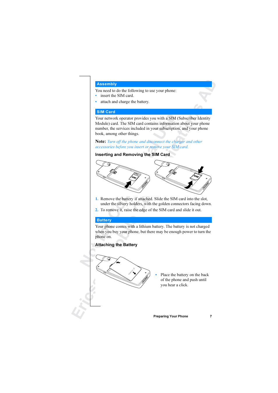 Ericsson R520 User Manual | Page 7 / 152